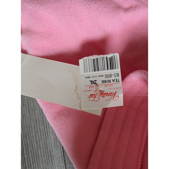 VTG Vanity Fair Womens Pink Zip-Front Robe XXL Size 3/4 Sleeves Soft Knit NWT - Picture 4 of 8